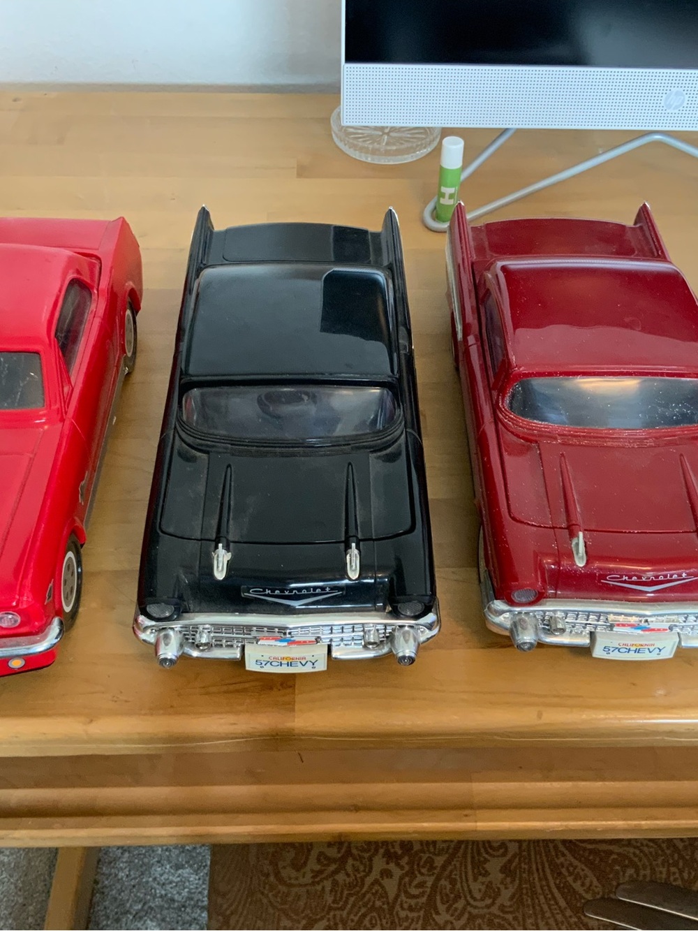 3 Vintage car vhs tape rewinders 1964 mustang, 2 1957 Chevy red & black